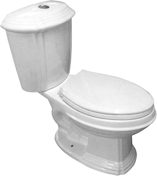 Renovators Supply Sheffield Elongated Bathroom Toilet 29.5"D X 18.75"W X 31.75"H, White Slow Close Dual Flush 2 Piece Toilet