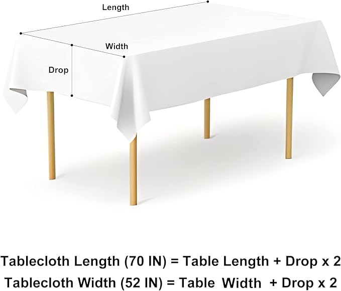 misaya Rectangle Waterproof Vinyl Table Cloth, Buffalo Flannel Backed Tablecloth, Wipeable Plastic Table Cover for Dinner, Kitchen, Outdoor (52" x 70", Sage Green and White)