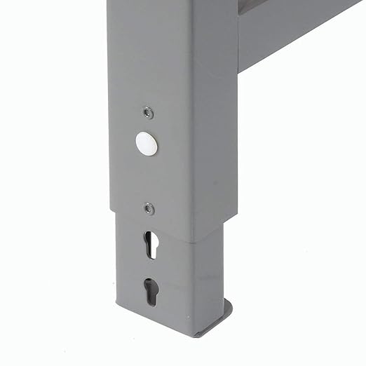 Global Industrial Adjustable Height Workbench, Maple Butcher Block Square Edge, 72"W x 30"D x 29-5/8 to 37-1/4"H, Gray