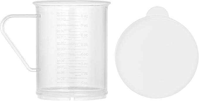 Restaurantware-RW Base 10 Ounce Clear Plastic Dredge Spice Shaker, 1 Reusable Dry Rub Shaker - Includes White Solid Lid, With Handle, Clear Polycarbonate Spice Holder, For Seasonings