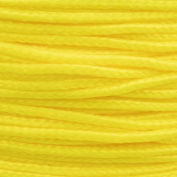 Paracord Planet Micro Paracord – Thin Braided Cord for Crafting, Fishing, and DIY Projects in 125 ft Spools – F.S. Yellow