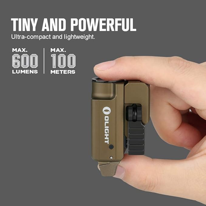 OLIGHT PL-Mini 2 Valkyrie 600 Lumens Magnetic USB Rechargeable Compact Hunting Gear with Adjustable Rail, High Performance CW LED Flashlight with Built-in Battery