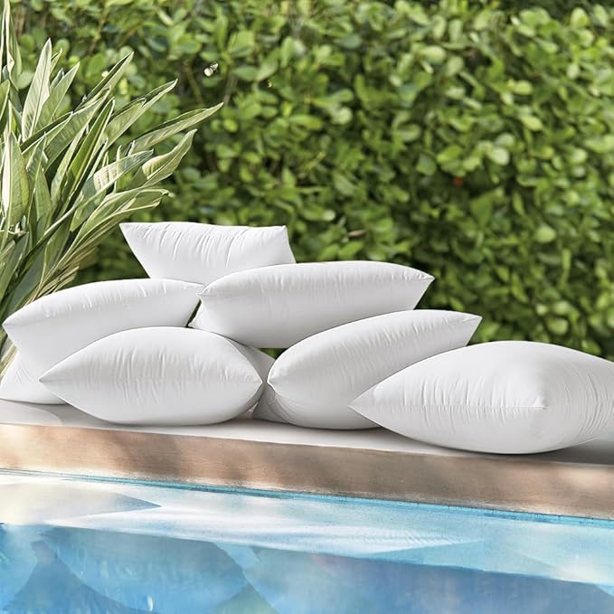 MIULEE Pack of 2 12x20 Inch Outdoor Pillow Inserts Waterproof Decorative Throw Pillow Insert, Rectangle Lumbar Garden Pillow Form for Patio Sofa Couch