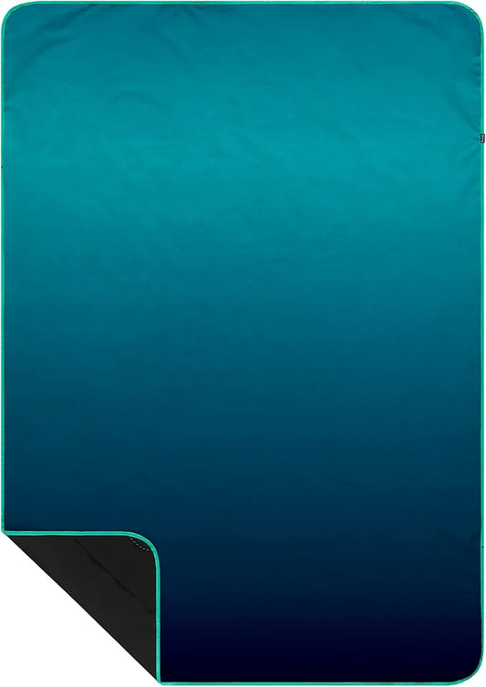 Rumpl Everywhere Mat, Waterproof Picnic Blanket and Ground Mat for Camping, Hiking, and Picnicking, 52x75 Inches, Ocean Fade