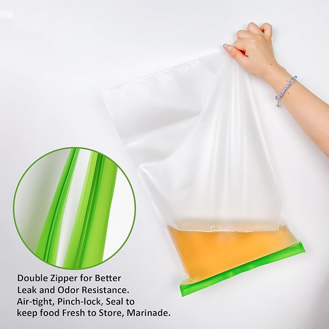 Odor Proof Food Storage Bear Bags Reusable Zipper Barrier Bags Airtight Bags Keep Fresh and Waterproof for Backpacking, Camping, Outdoor Bear Proof Refrigerator Freezing (2 Pack)
