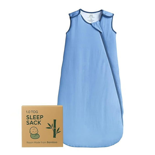 Rayon Made from Bamboo Sleep Sack 1.0 TOG 0-6 Months Unisex Baby Sleeping Bag with 2-Way Zipper Breathable Wearable Blanket Baby