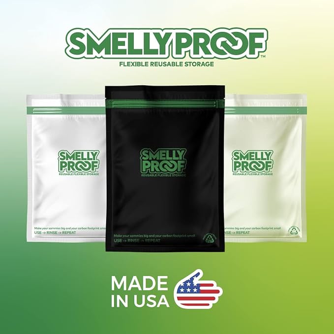 Smelly Proof Reusable Food Storage Bags, 15-Pack, Clear FLAT, 8.5x10