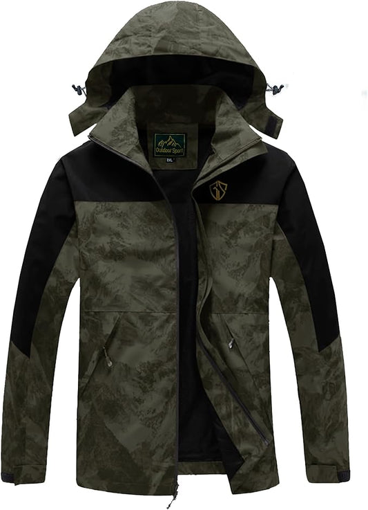 GIISAM Rain Jacket for Men, Mens Waterproof Raincoat Lightweight Rain Jackets Outdoor Rain Coat Windbreaker with Hood