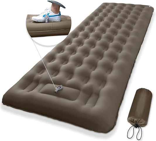 MEETPEAK Extra Thickness 5 inch Inflatable Sleeping Pad for Camping, Ultralight Compact Sleeping Mat Built-in Pump, Portable Camping Air Mattress for Tent Hiking Backpacking Traveling