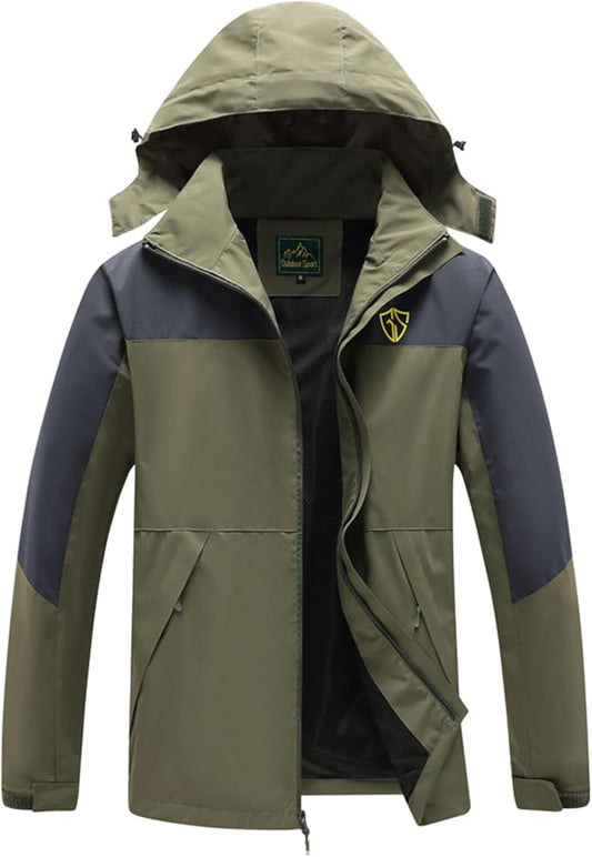 GIISAM Rain Jacket for Men, Mens Waterproof Raincoat Lightweight Rain Jackets Outdoor Rain Coat Windbreaker with Hood
