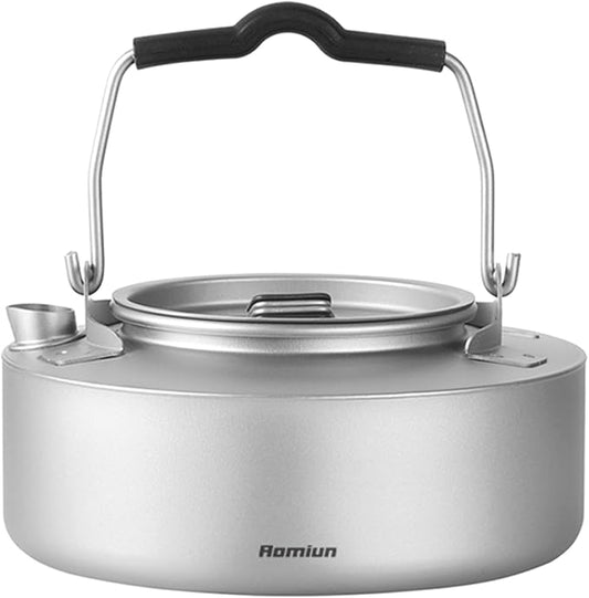 Camping Kettle Titanium Camp Tea Coffee Pot Portable Lightweight Tea Kettle Teapot Fast Heating Campfire Kettle for Stove Top, Boiling Water, Outdoor, Hiking, Camping, Picnic, Traveling