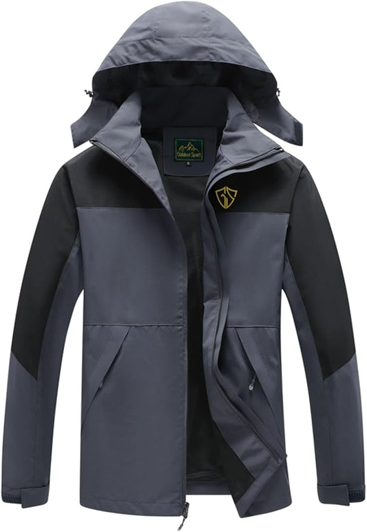 GIISAM Rain Jacket for Men, Mens Waterproof Raincoat Lightweight Rain Jackets Outdoor Rain Coat Windbreaker with Hood