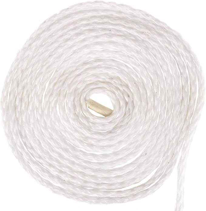 Hollow Braid Polypropylene Rope (1/4 Inch, 100 Feet, White) - Barrier Rope - Trail Marking, Crowd Control, Golf Courses