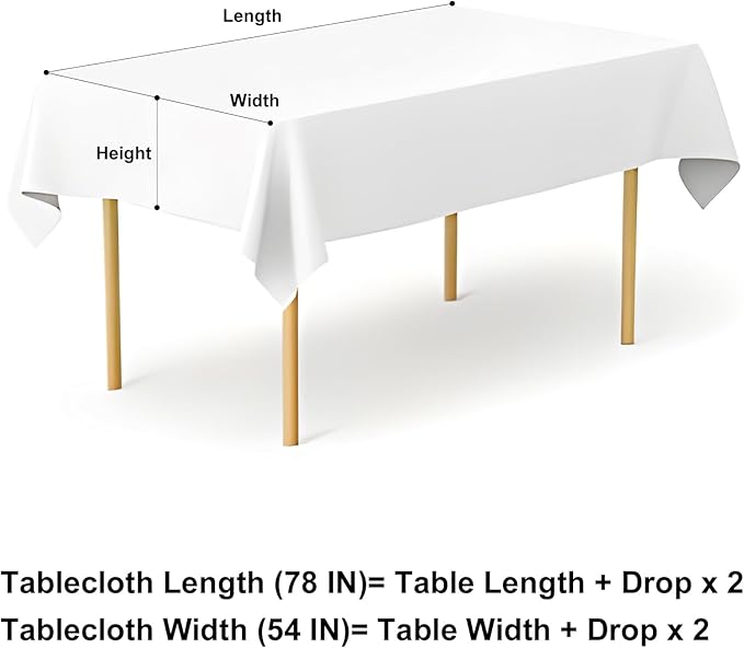 misaya Rectangle Waterproof Vinyl Table Cloth, Buffalo Flannel Backed Tablecloth, Wipeable Plastic Table Cover for Dinner, Kitchen, Outdoor (54" x 78", Teal and White)