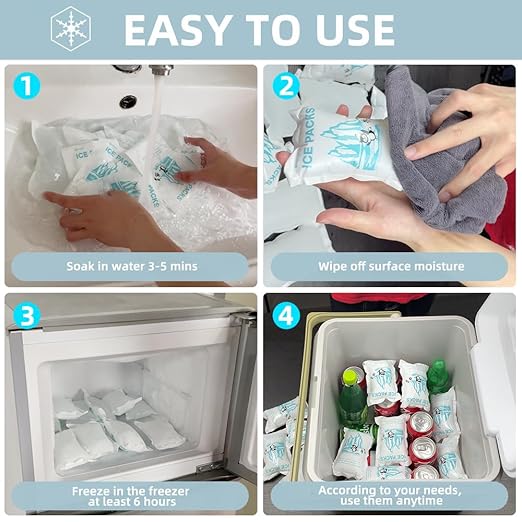 Small Shipping Dry Ice Packs Shipping Cold Packs for Frozen Food, 48 Packs Bulk Dry Ice Sheets for Coolers Reusable, Shipping Ice Packs Long Lasting Shipping Cold Ice Pack Sheets Keep Food Drink Cold