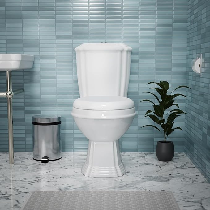 Renovators Supply Manufacturing 2 Piece Toilet Sheffield White Bathroom Toilets With Slow Close Toilet Seat Elongated Toilet Bowl