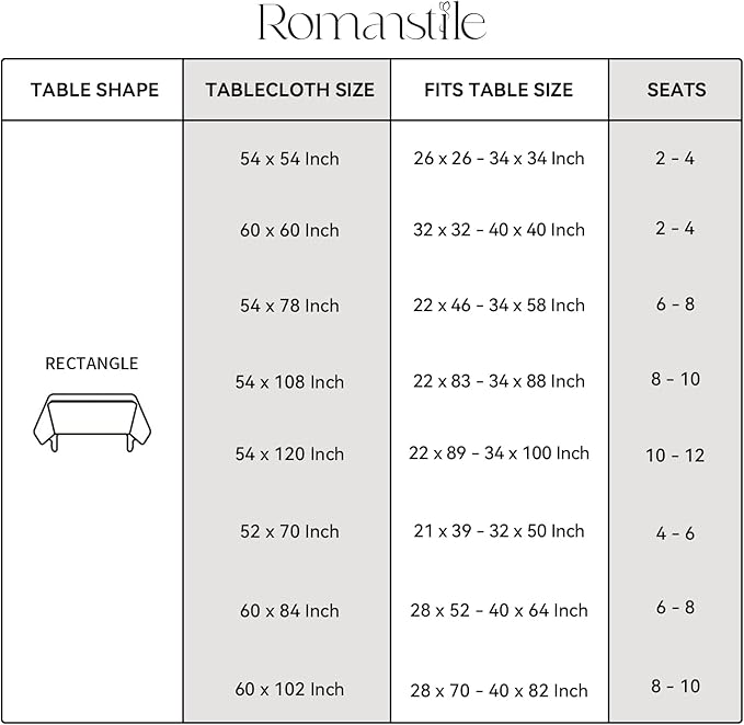 Romanstile Rectangle Plastic Tablecloth, 100% Waterproof Oil-Proof Checkered PVC Table Cloth, Heavy Duty Vinyl Table Cover for Dining, Camping, Picnic, Outdoor - 54 x 78 Inch, Moroco White