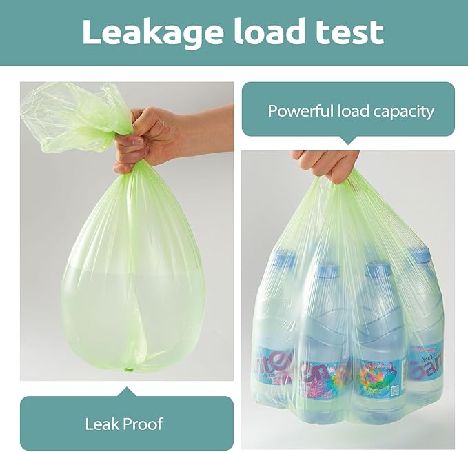 1.2 Gallon Small Trash Bags 120 Count Biodegradable Mini Garbage Bags Leakproof Tear Resistant Trash Can Bin Liners Fit Bathroom, Office, Car, Diaper Pail Unscented green