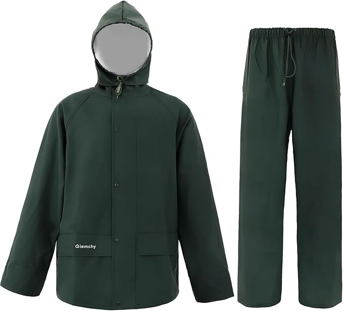 Rain Suit For Men & Women Waterproof Heavy Duty Rain Gear Reflective Jacket for Fishing Outdoor Work Raincoats