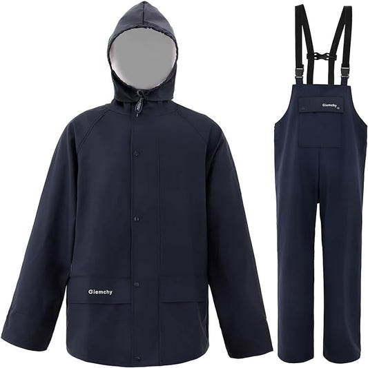 Rain Suit For Men & Women Waterproof Heavy Duty Rain Gear Reflective Jacket for Fishing Outdoor Work Raincoats