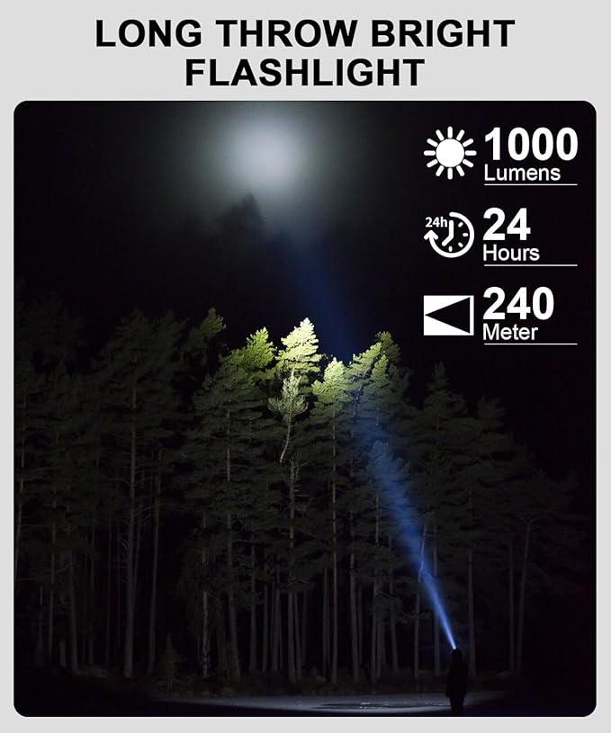 Rechargeable Flashlight High Lumens 3Packs-Super Bright Magnetic LED Flashlights with Screwdriver Set,Window Glass Breaker,COB Flash Light,7 Modes,Zoomable,Waterproof for Emergency Camping Car Repair