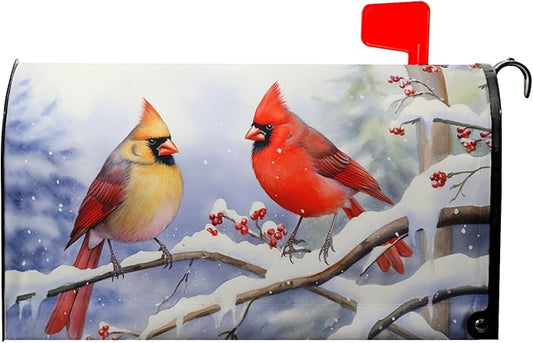 Winter Mailbox Cover - Magnetic, Waterproof, Dust-Proof, Holiday Letter Box Cover - Standard Size 25.5x21 in for Garden Home