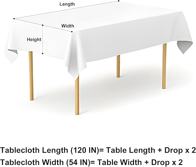 misaya Rectangle Waterproof Vinyl Table Cloth, Buffalo Flannel Backed Tablecloth, Wipeable Plastic Table Cover for Dinner, Kitchen, Outdoor (54" x 120", Green and White)