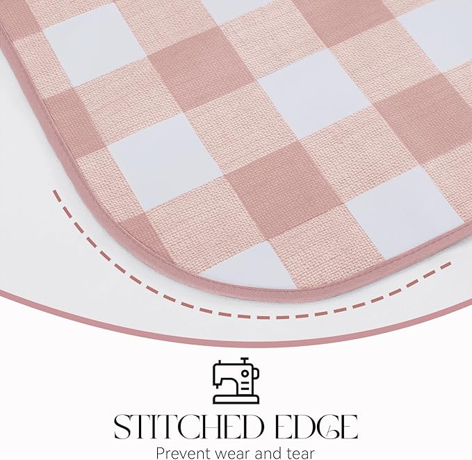 MOSAYT Rectangle Vinyl Tablecloth, 100% Waterproof Buffalo Gingham Plastic Table Cloth, Heavy Duty Wipeable Table Covers for Picnic, Outdoor, Camping - 54 x 78, Pink