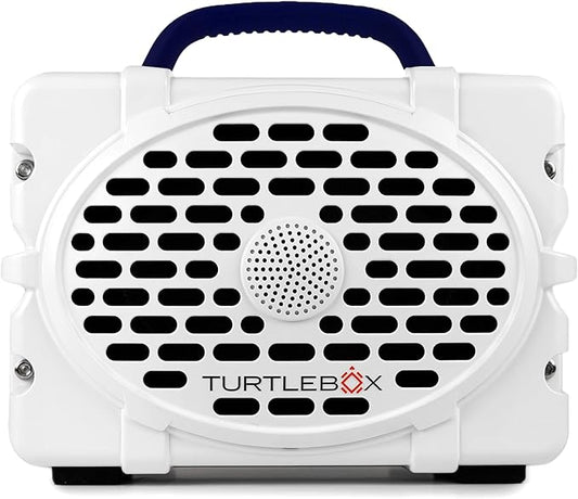 Turtlebox Original Gen 3: Portable Outdoor Bluetooth Speaker – Ultra-Loud (120dB), Waterproof (IP67), Rugged, Impact-Resistant, 3-Day Battery | Party Mode: Unlimited Pairing Stereo, White/Navy
