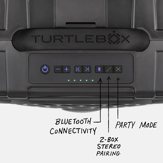 Turtlebox Original Gen 3: Portable Outdoor Bluetooth Speaker – Ultra-Loud (120dB), Waterproof (IP67), Rugged, Impact-Resistant, 3-Day Battery | Party Mode: Unlimited Pairing Stereo, Gray/Seafoam
