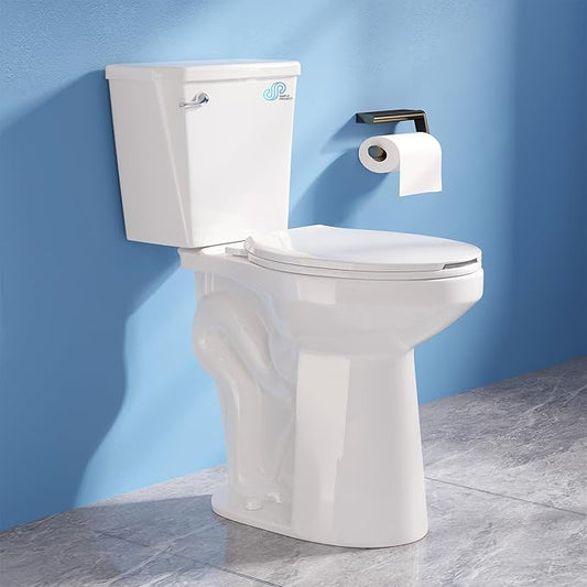 Simple Project Tall Toilets for Seniors 21 inch Extra High Toilets, Comfort Bowl Heigh 21", Seat Height 22", Two-Piece Toilet 1.28GPF Powerful, 12 Inch Rough-in, White Color, for Bathroom