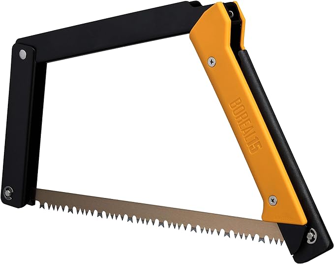 AGAWA - BOREAL15 Tripper KIT - 15" Folding Bow Saw, Rugged Cordura Sheath, Additional Aggressive Blade (Black Frame, Yellow Handle)