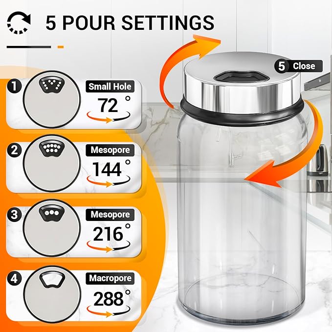 Segarty Spice Jars Set, 3 Pack 6 oz Glass Spice Jar with Labels, Seasoning Bottles Set with 136 Blank Stickers, 1 Chalk Marker, 1 Brush, Salt and Pepper Shakers with Ajustable Holes Lids