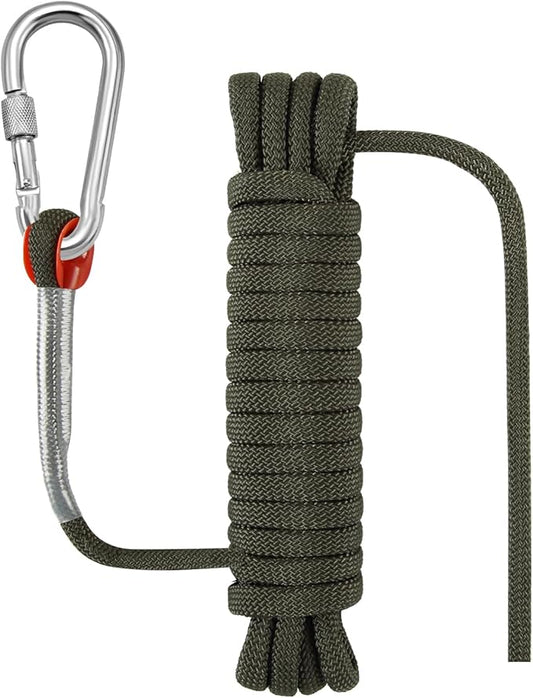 Outdoor Rope for Marine, Hunting, Boating, Fishing, Rafting, Camping, Hiking, Anchor, Mooring, Floating, Dock Lines, Kayak, Canoe, Rescuing, Knotting Practice 5/16 in x 15 ft Army Green