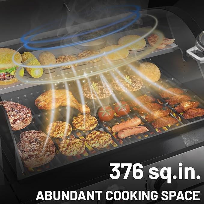3-Burner Propane Gas BBQ Grill with Side Burner, 40,500 BTU Stainless Steel Gas Grill with Rain Cover for Outdoor, Camping, Barbecue Grilling Backyard Cooking (3+1 burner)