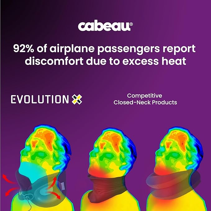 Cabeau Travel Pillow for Long Flights – Evolution X - Memory Foam Neck Support - Comfort On-The-Go for Airplane, Train, and Car (Diamond)