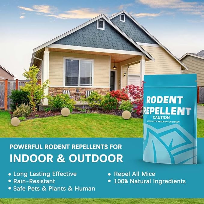 Rodent Repellent, Mice Repellent Indoor, Mouse Repellents Outdoor, Peppermint to Repel Mice and Rats, Mouse Deterrent, Rat Repellant for House, Mice Control for Car/Garage-8P