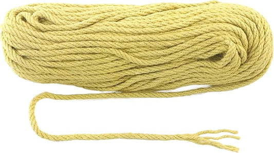 6mm x 50 Feet Yellow Jute Rope, Twine for Gardening Tomato Climbing Plant Tie Floristry Crafts Gift Wrapping Packing Decor