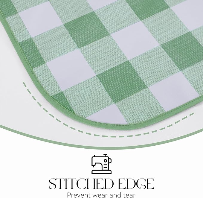 MOSAYT Rectangle Vinyl Tablecloth, 100% Waterproof Buffalo Gingham Plastic Table Cloth, Heavy Duty Wipeable Table Covers for Picnic, Outdoor, Camping - 54 x 108, Green