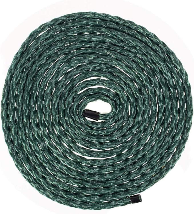 Hollow Braid Polypropylene Rope (1/4 Inch, 100 Feet, Hunter Green) - Barrier Rope - Trail Marking, Crowd Control, Golf Courses