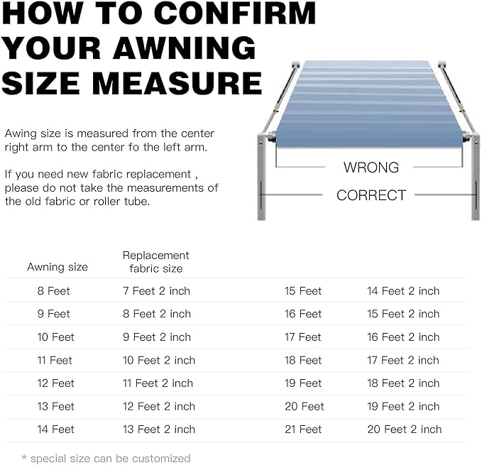 AWNLUX RV Awning Fabric Replacement Waterproof Vinyl Shade Screen for Awnings Camping Universal Fit Fabric Sun Shade UV Sun Blocker Canopy RV Awning Shade Shelter Gray Fade-10'(Fabric 9'2")