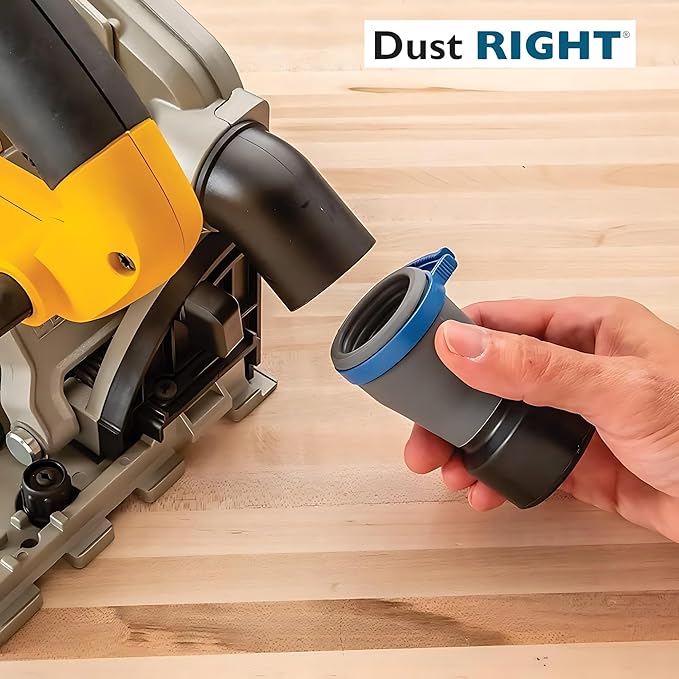 Dust Right Flexiport Power Tool Hose Kit - 3 To 12' Expandable Hose & 4 FlexiPorts - Lightweight Dust Collectors for Woodworking Power Tools - Collector Hose for Shop Vacuums, Table Saw & More