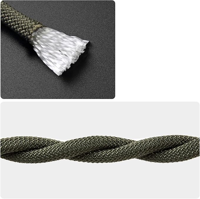 Outdoor Rope for Marine, Hunting, Boating, Fishing, Rafting, Camping, Hiking, Anchor, Mooring, Floating, Dock Lines, Kayak, Canoe, Rescuing, Knotting Practice 5/16 in x 15 ft Army Green