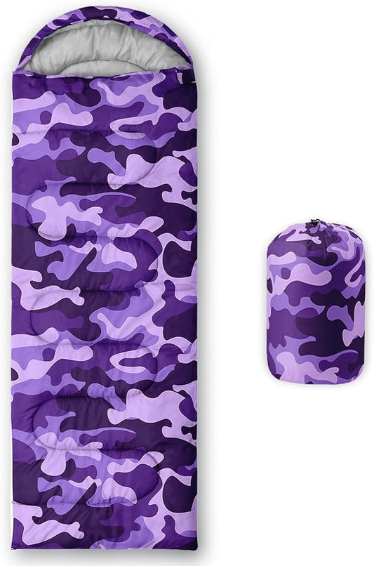 Sleeping Bags for Adults and Kids Backpacking Camping Sleeping Bags for Girls and Boys Lightweight Waterproof Cold/Warm Sleeping Bag for All Season