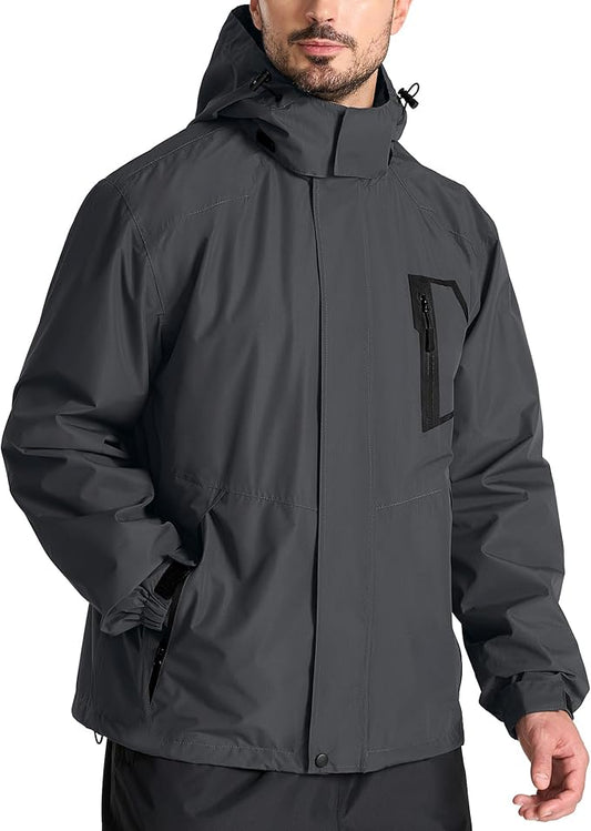 SWISSWELL Mens Rain Jackets Waterproof with Hood Men Windbreaker Jackets Lightweight Rain Coats for Golf Fishing Hiking