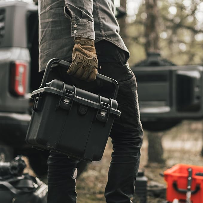 NANUK Trail 10-11.2L (3-Gallon) Waterproof Storage Box – Modular & Compact Cargo Case for Camping, Fishing, Hunting & Outdoor Storage – Dustproof and Impact Resistant (12.9” x 9.7” x 10.3”) – Orange