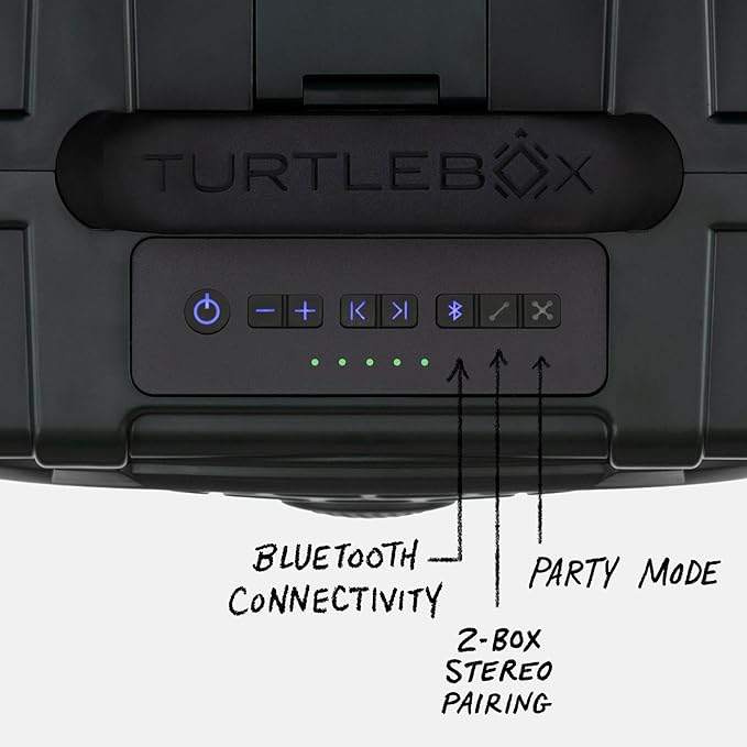 Turtlebox Original Gen 3: Portable Outdoor Bluetooth Speaker – Ultra-Loud (120dB), Waterproof (IP67), Rugged, Impact-Resistant, 3-Day Battery | Party Mode: Unlimited Pairing Stereo, Green/Blaze Orange