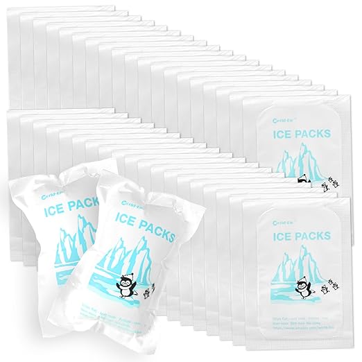 Small Shipping Dry Ice Packs Shipping Cold Packs for Frozen Food, 48 Packs Bulk Dry Ice Sheets for Coolers Reusable, Shipping Ice Packs Long Lasting Shipping Cold Ice Pack Sheets Keep Food Drink Cold