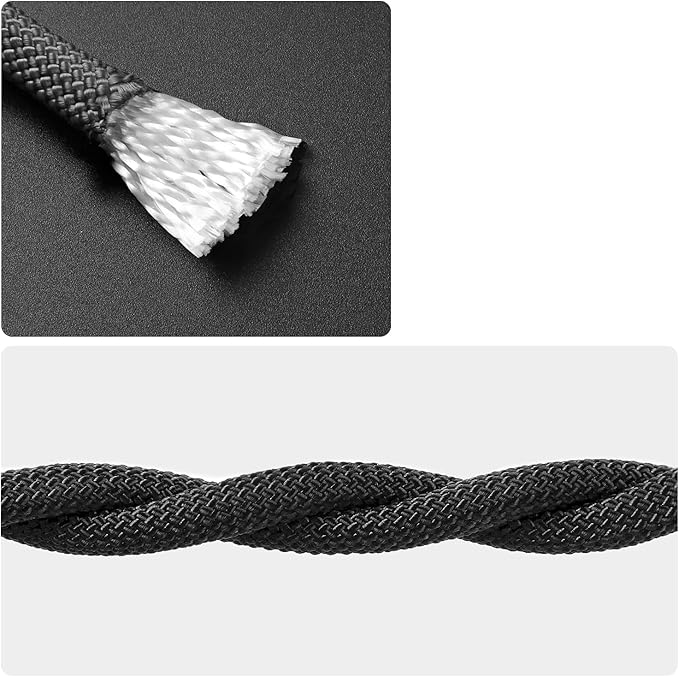 Outdoor Rope for Marine, Hunting, Boating, Fishing, Rafting, Camping, Hiking, Anchor, Mooring, Floating, Dock Lines, Kayak, Canoe, Rescuing, Knotting Practice 5/16 in x 15 ft Black