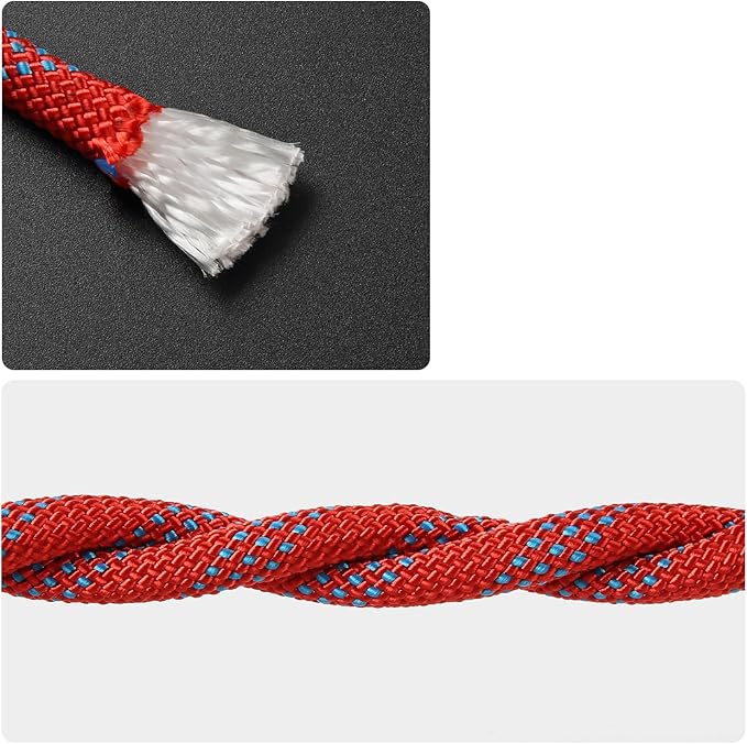 Outdoor Rope for Marine, Hunting, Boating, Fishing, Rafting, Camping, Hiking, Anchor, Mooring, Floating, Dock Lines, Kayak, Canoe, Rescuing, Knotting Practice 5/16 in x 15 ft Red